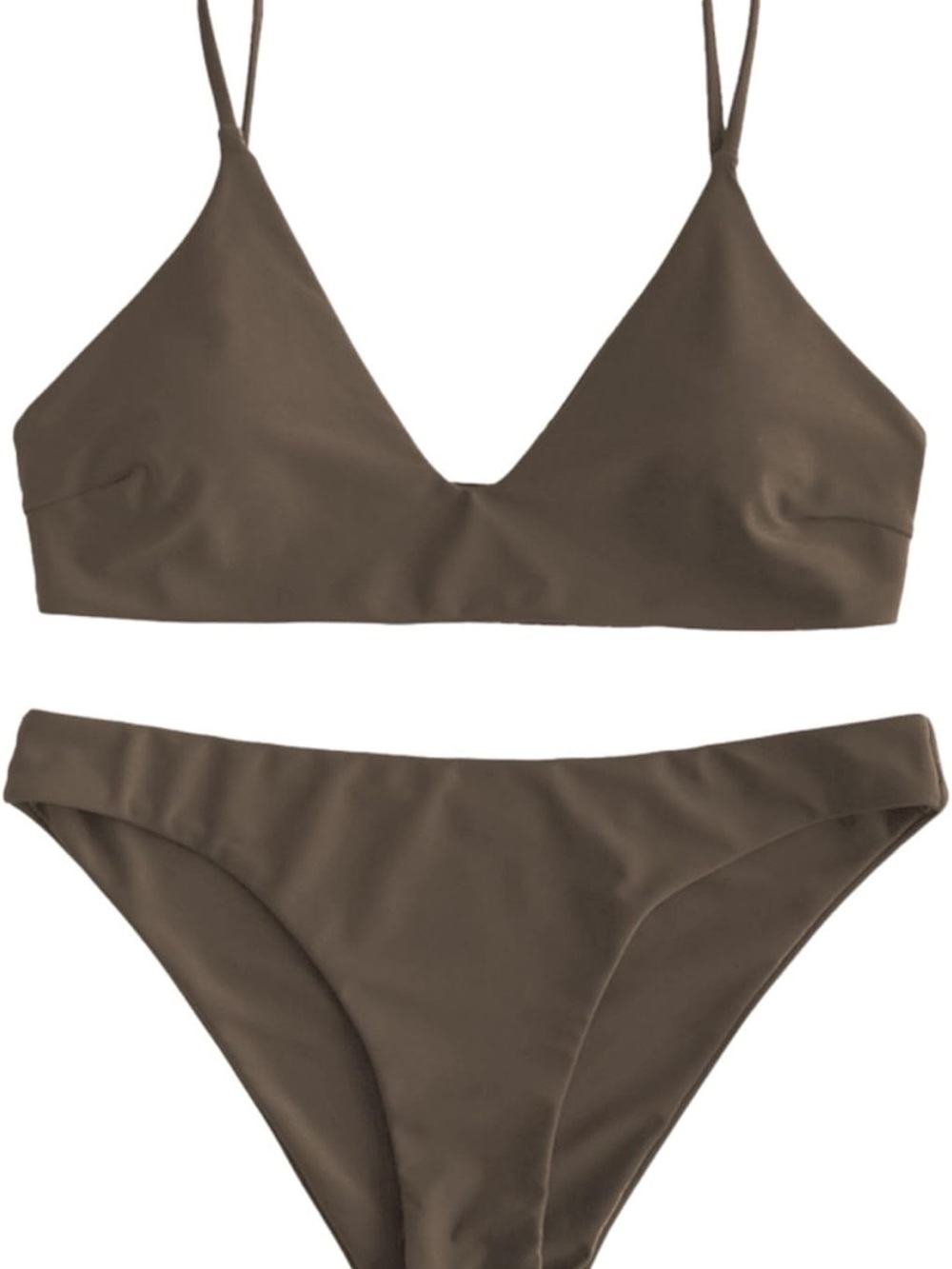 ZAFUL Solid Spaghetti Strap Bralette Bikini Set Two Piece Swimsuit size 4